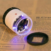30X jewellery scale focus magnifying glass HD Cylinder UV/LED magnifier loupe.